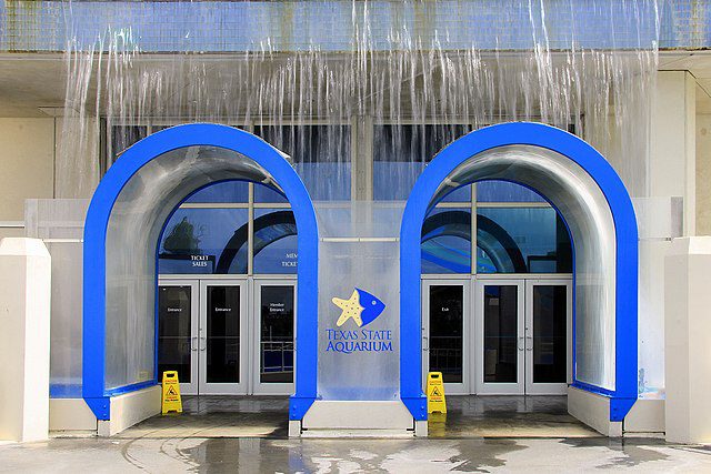 Texas state aquarium entrance